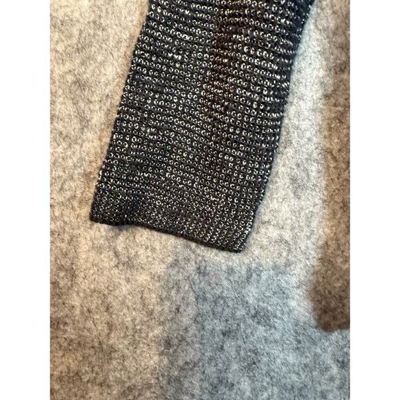 Eileen Fisher Womens Charcoal Knit Oversized V-Neck Pullover Hoodie - Medium - Picture 2 of 5